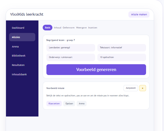 VixxiKids leerkrachtomgeving